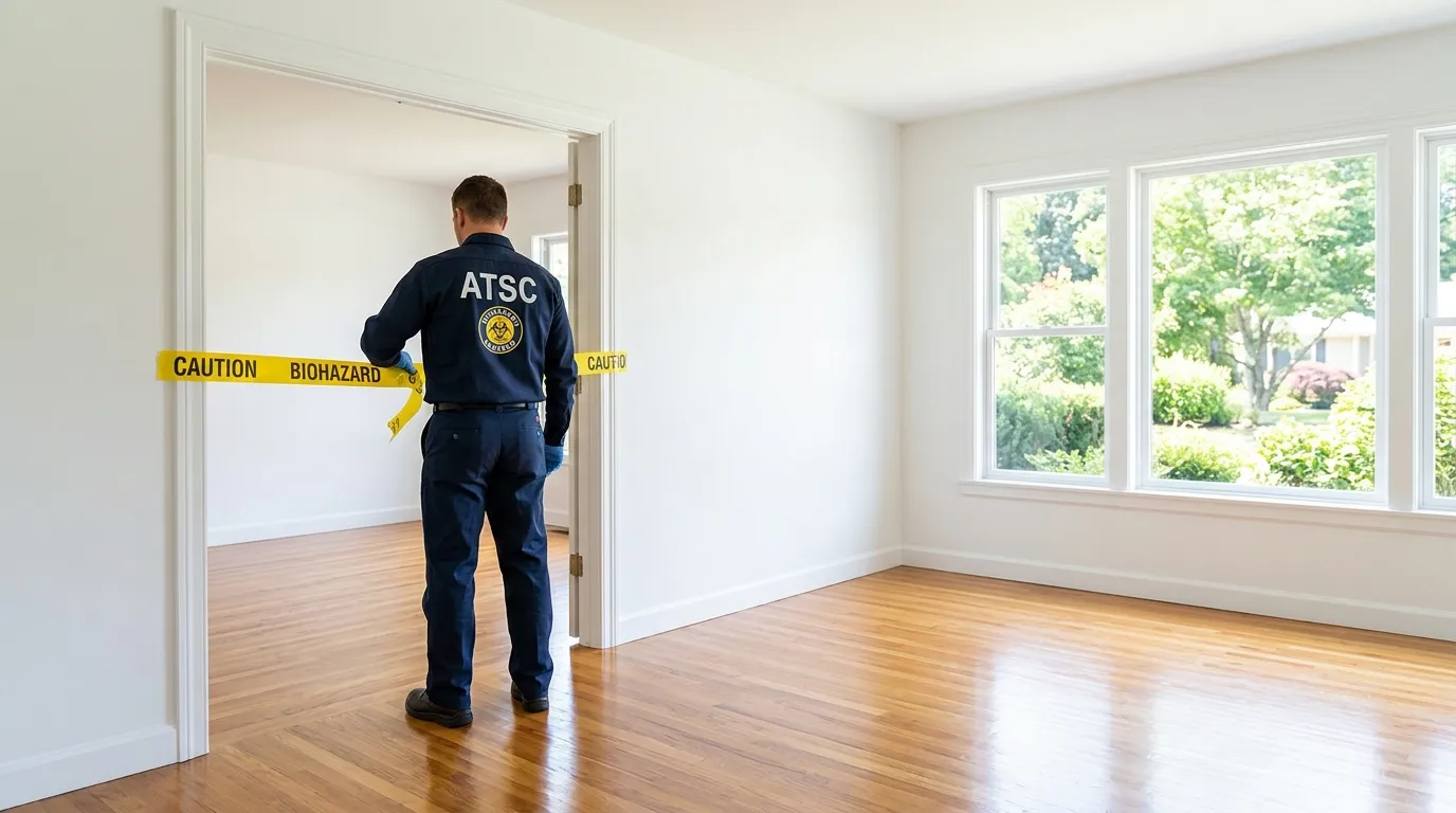 Certified biohazard cleanup crew performing Decomposition Cleanup in Neenah